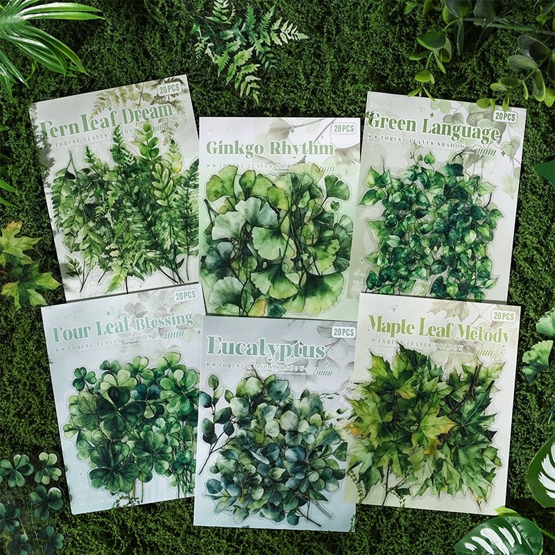 Image of 120pcs(6pcs) Leaves Stickers Plant Stickers For Scrapbooking Diary Album Junk Journal Embelishment Collage Stickers