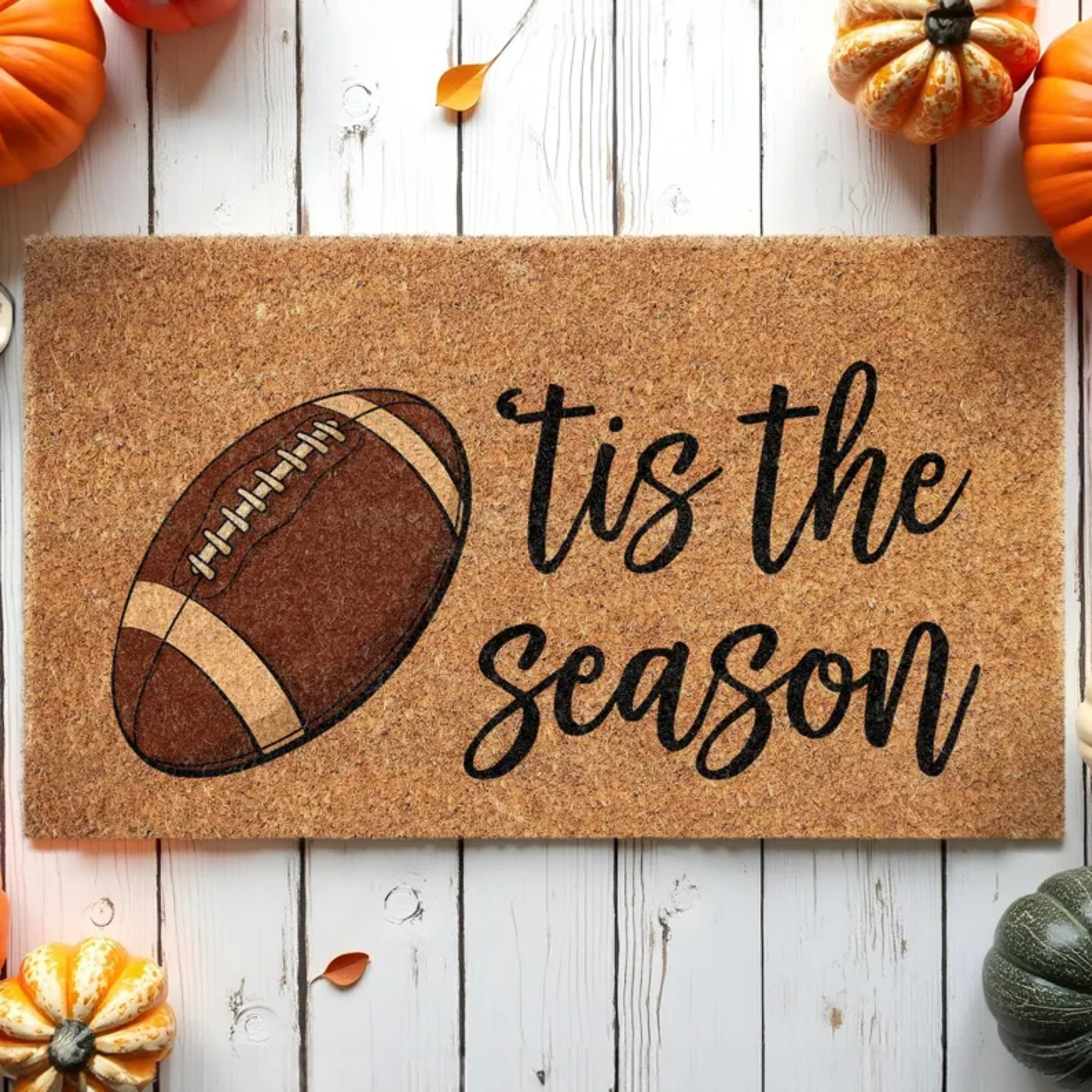 TEMU Football Mat This Door Mat, Fall Halloween Pumpkin Mat, Happy Halloween Welcome Coir Mat, Welcome Mat Outdoor Fall