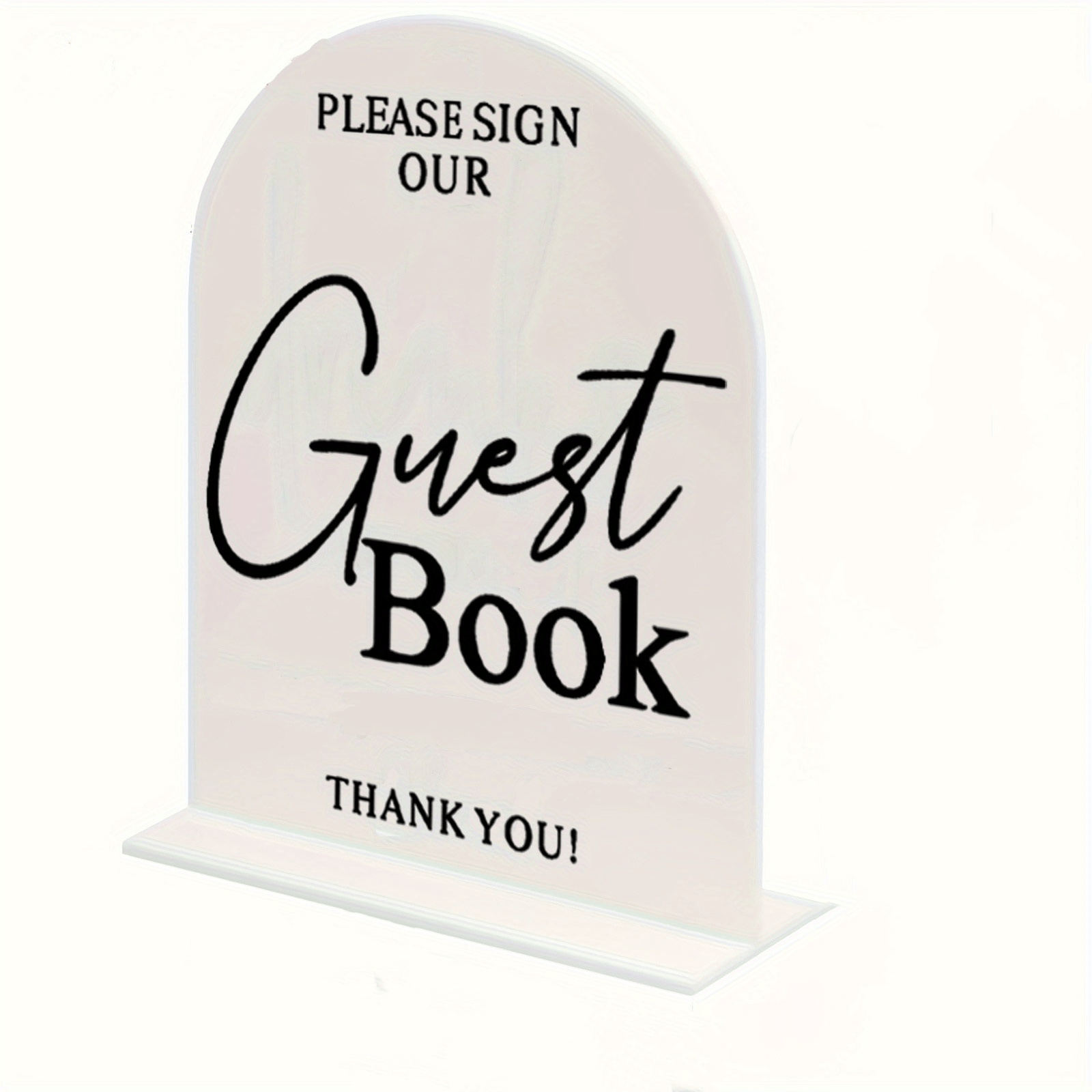 TEMU 2d Flat, Modern Calligraphy Acrylic Guest Book Sign & Stand - Elegant Oval Wedding Decoration With " Here" Label, Suitable For Weddings, Events,