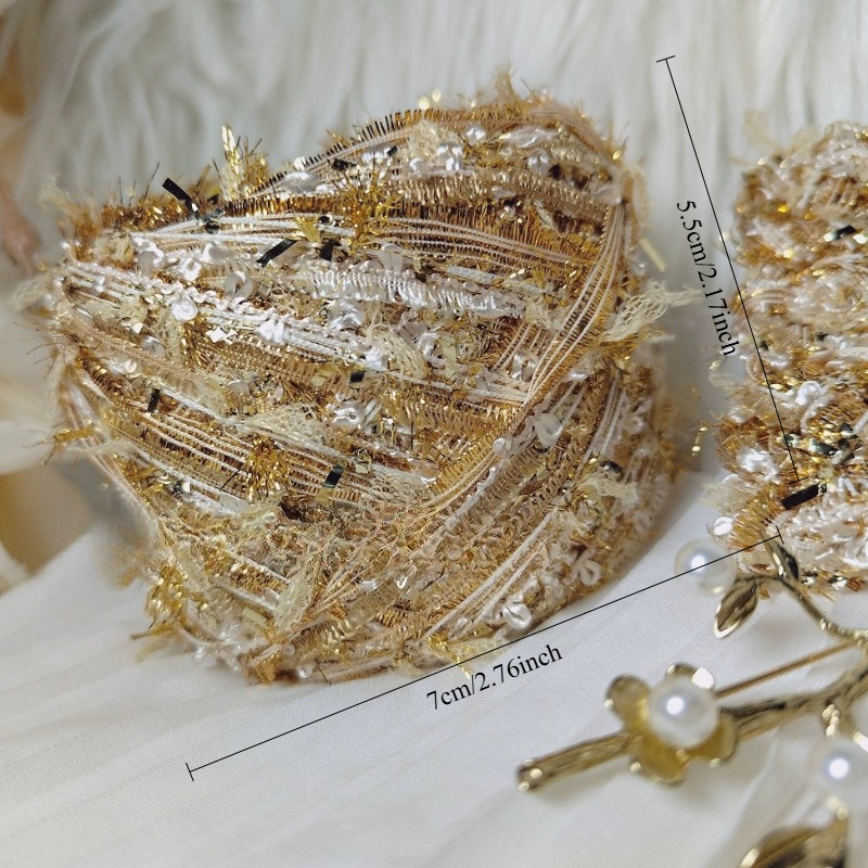 TEMU Fil mélangé à 50g 1 pièce Série Golden Time, style de luxe léger, câblage créatif doré brillant, tissage à DIY, accessoire spécial de rêve pour