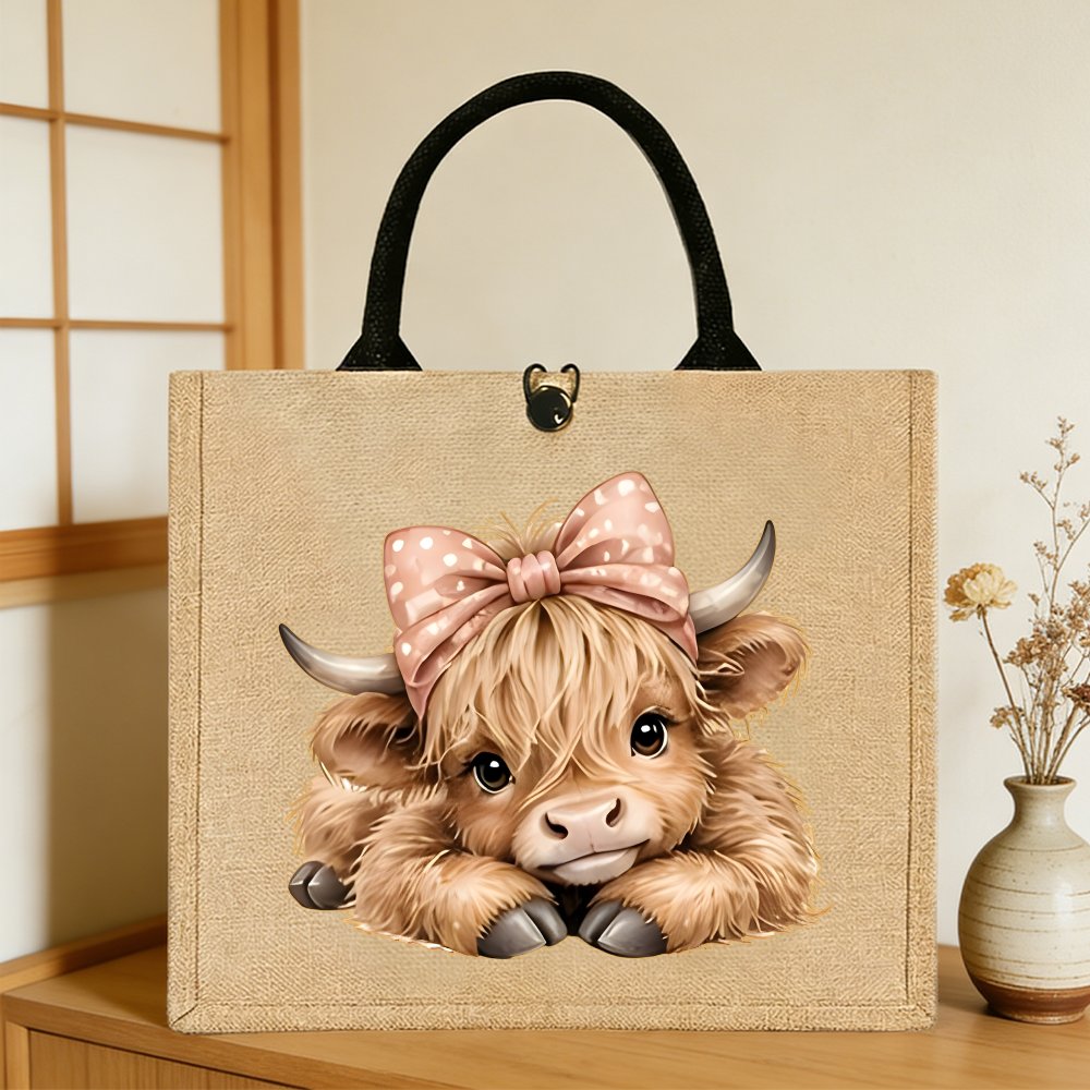 TEMU Gift For Her/him Gift Bag 2d Flat, 1pc Tote Bag, Gift Bags, Versatile Use, Gift Jute Bag For Women, Trendy Durable Large Capacity Tote Bag
