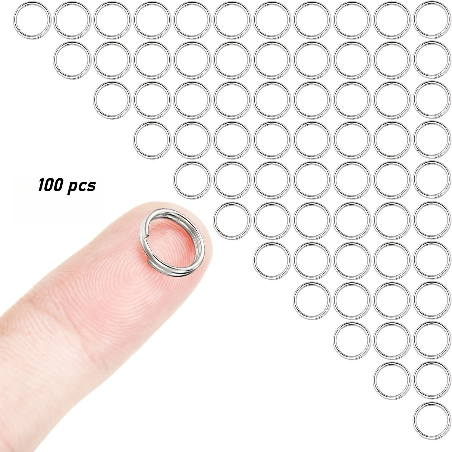 TEMU 100 Anillos Mini Abiertos - Llavero Duradero, Ideal para Manualidades DIY y Accesorios de Keychain | Diseño con Cierre Seguro, Resistente a la