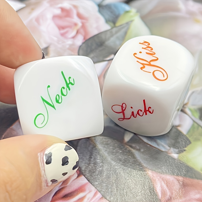 

2pcs Acrylic Couples Game Dice, 25mm - Interactive "kiss, Neck, Lick" Fun For , Valentine's Day & Christmas, Tetrahedral Shape, Ideal For Date Nights & Gifts