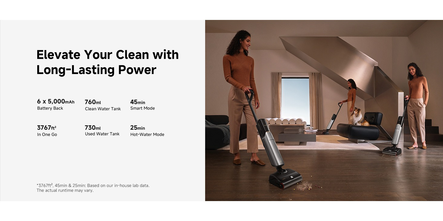 x4 pro plus   cleaning solution smart wet dry vacuum cleaner set 20000pa cordless vacuum mop featuring zero   hot water mopping for tough stains   hot air self drying 180 flat laying push in charging dock led screen Product details 13