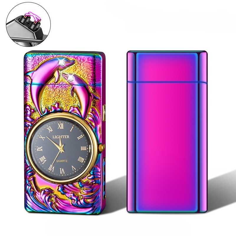 TEMU Usb Rechargeable Plasma Lighter - Windproof Flameless Led Flashlight, For Candle Firework Incense (black)