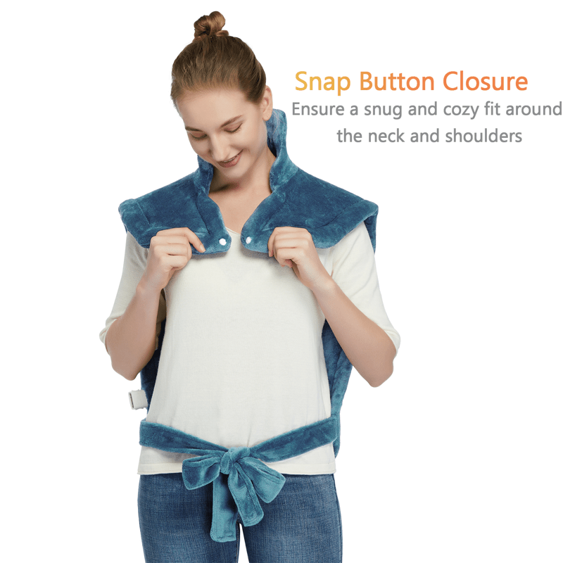 large weighted heating pad for neck and shoulders fast heating 4 temperature settings auto shut off full body     electric heating pad grey 33 x22 Product details 4