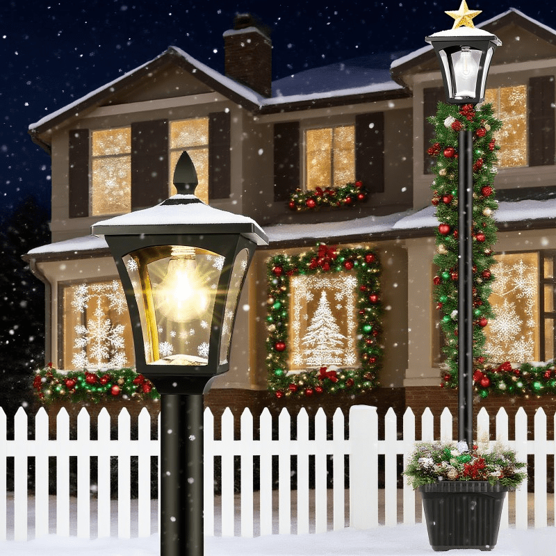 TEMU Solar Post Light, Warm White Light, Suitable For Outdoor Garden Decoration, Ip44 Solar Pathway Light With And Festive Landscape Design - Perfect