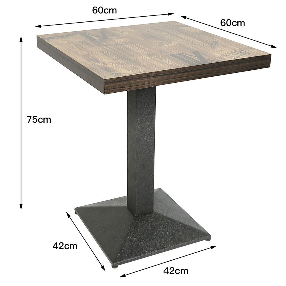 Single Leg Square Table, Dining Table, 60*60*75cm, Table Is Perfect For Bar Area And Kitchen, Living Room, Dining Room .