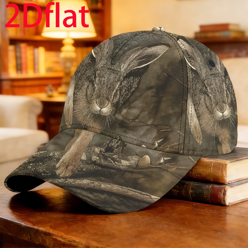 TEMU 1 pz Cappellino da baseball 2D flat con stampa di selvatici che saltano in foresta, cappello da pap�, cappello da baseball sportivo per vacanze