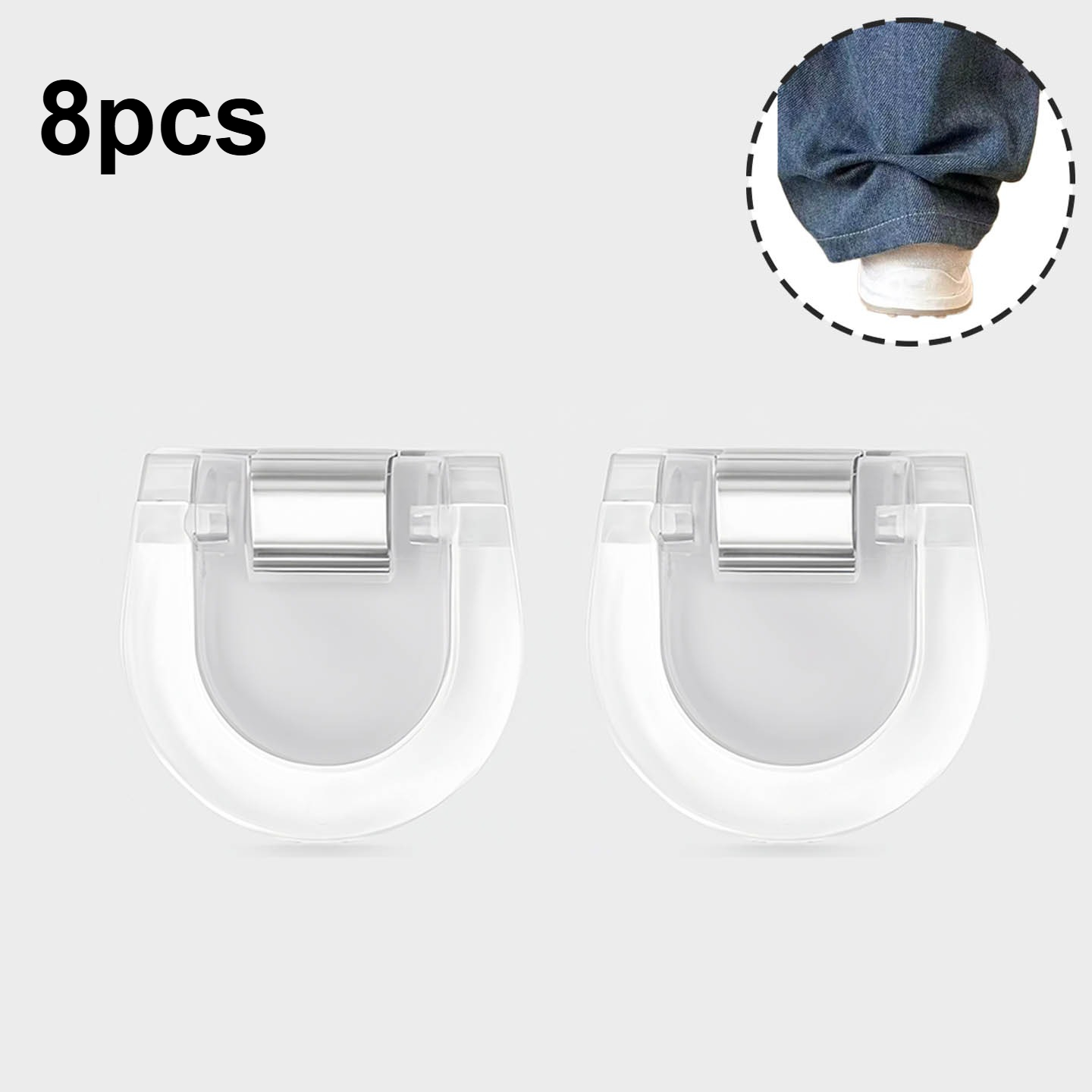 8pcs Invisible Seamless Hem Clips - Adjustable Non-slip Clips For Jeans, Wide-leg Trousers, Fabric Cutting - Plastic Clips With