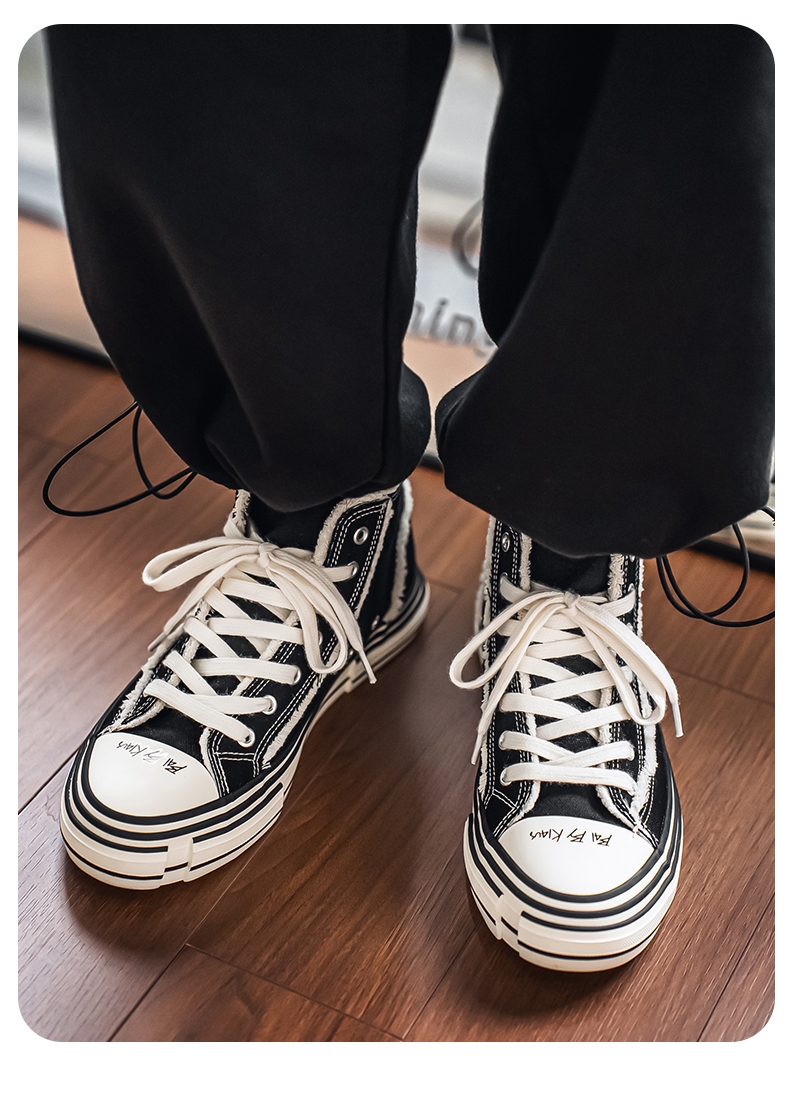 Men'S New Versatile Classic High-Top Trendy Youth Canvas Shoes for Outdoor Casual Wear.