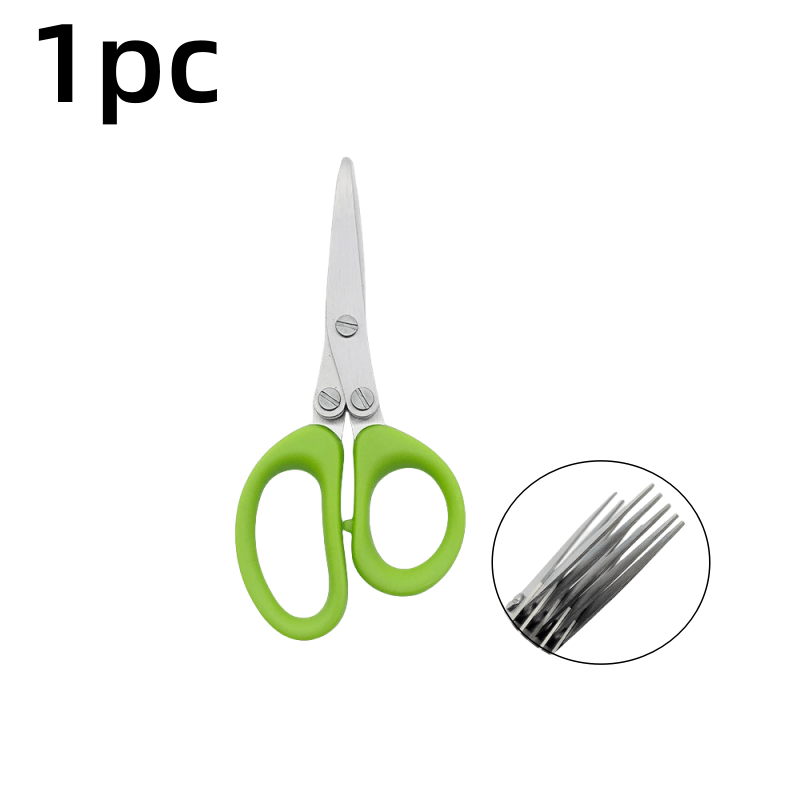 TEMU 1pc 5-layered Stainless Steel Kitchen Scissors, Versatile Onion And , Durable, Safe For Bbq And Indoor Use, Outdoor Cooking Equipment