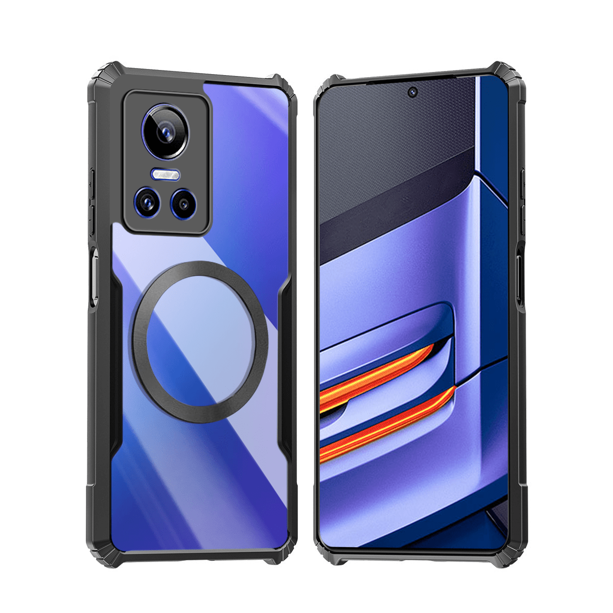 TEMU Phone Case: Compatible With Realme Gt Neo 3 5g Phone Cases Magnetic Casing Shockproof Soft Cover Acrylic Transparent Back Protection Shell