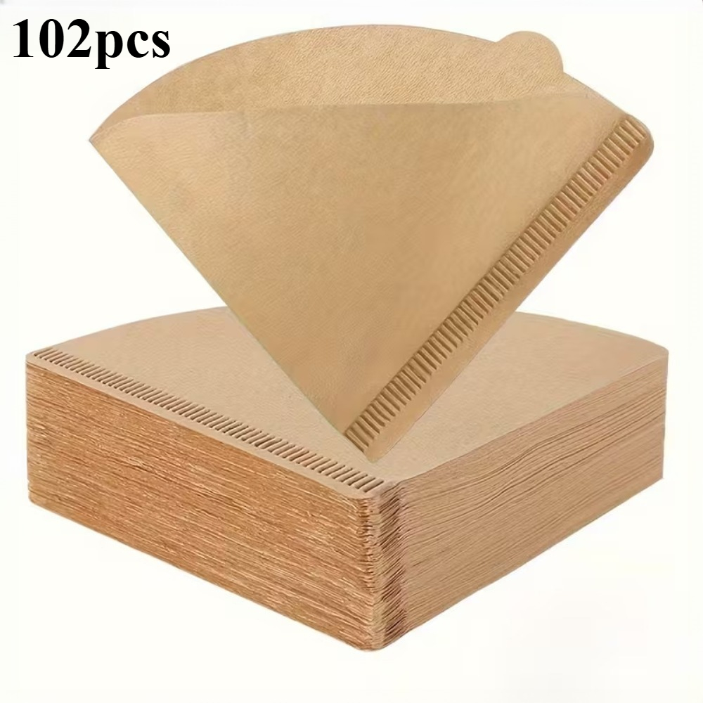 TEMU 102pcs Suitable For V60 Coffee Filter Paper - Compatible With V60 Pour-over, Suitable For 1-3 Cups, Reusable, High-quality Material, , Ideal For