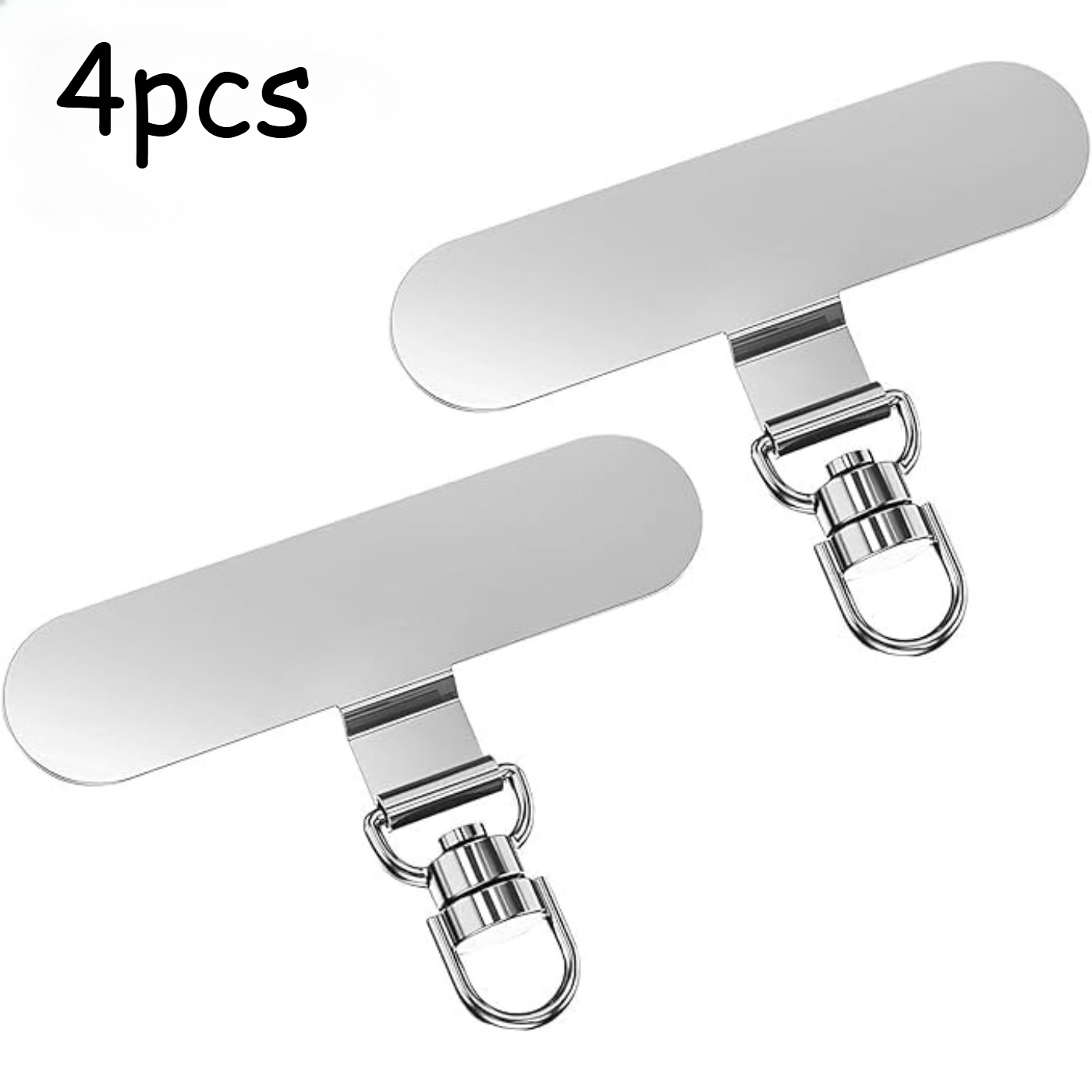 TEMU 4pcs Upgraded 360° Rotating Stainless Steel Phone Lanyard Connector - Wrist Strap Hook For Phone Cases, Durable 360° Rotatable Design, Secure