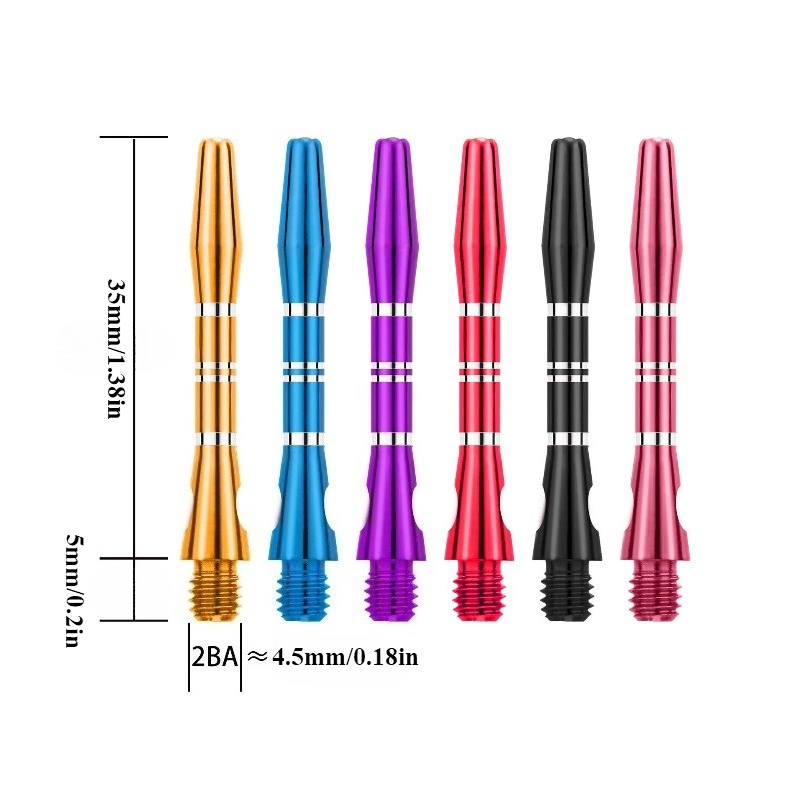 18-Pack Short Aluminum Dart Shafts with 18 New Dart Wings