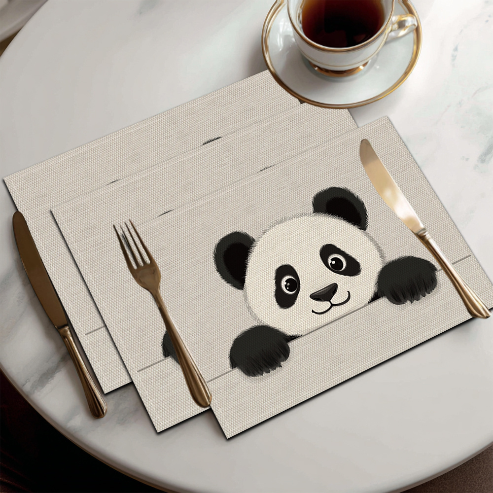 Cute Panda Patterned Placemats For Festive Dining Table Decor_voghion.com