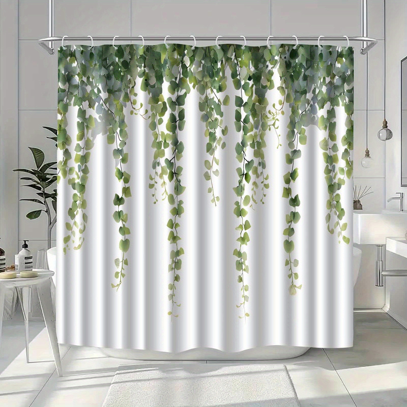 TEMU Jit1pcs Plants Pattern Shower Curtain, High End Elegant Bathroom Curtain Shower Curtain, Shower Curtain Home Decoration Pattern, Partition