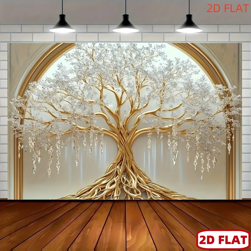 TEMU Bannière 2D Plate, 2D Plate - 2D Plate, 2D Plate - 2D Plate, 1pc Peinture Décorative 2D Plate, 1pc Peinture Arbre de Vie Ultra- - Élégant Tronc