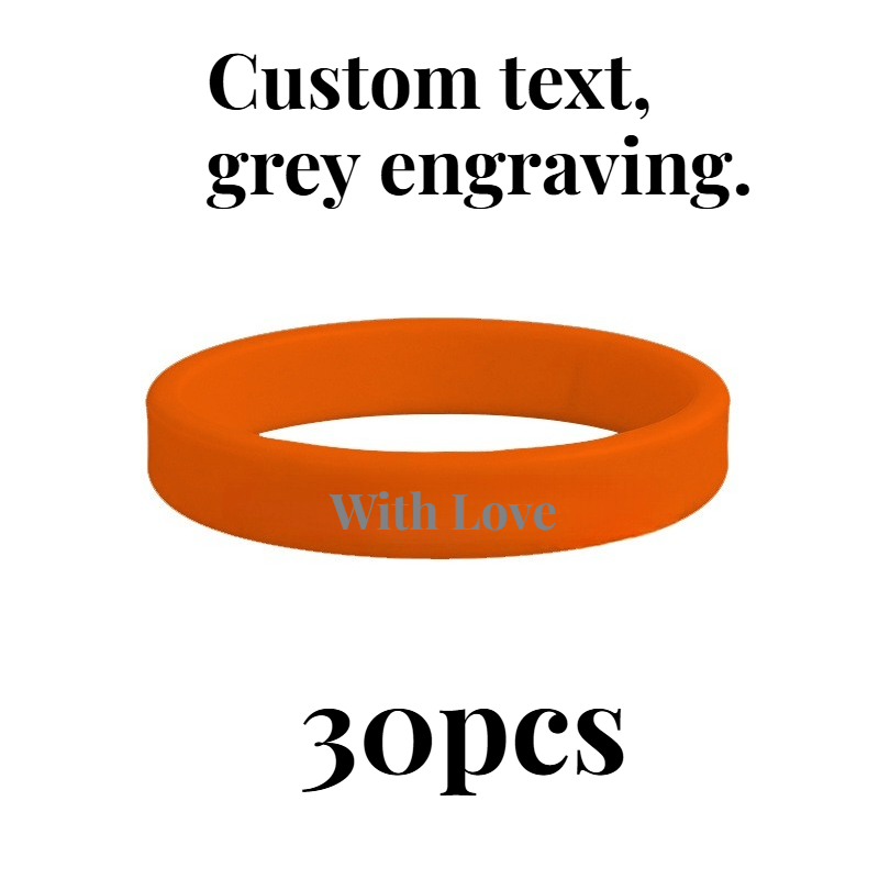 30pcs Custom Silicone Wristbands, Personalised Gift