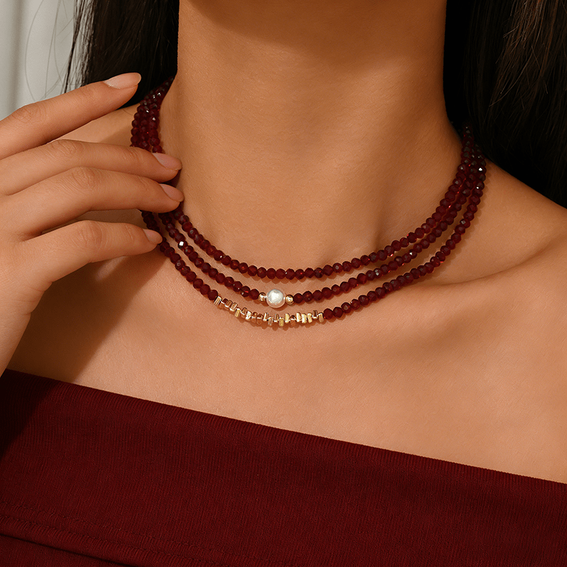Pearl Layered Necklace Set