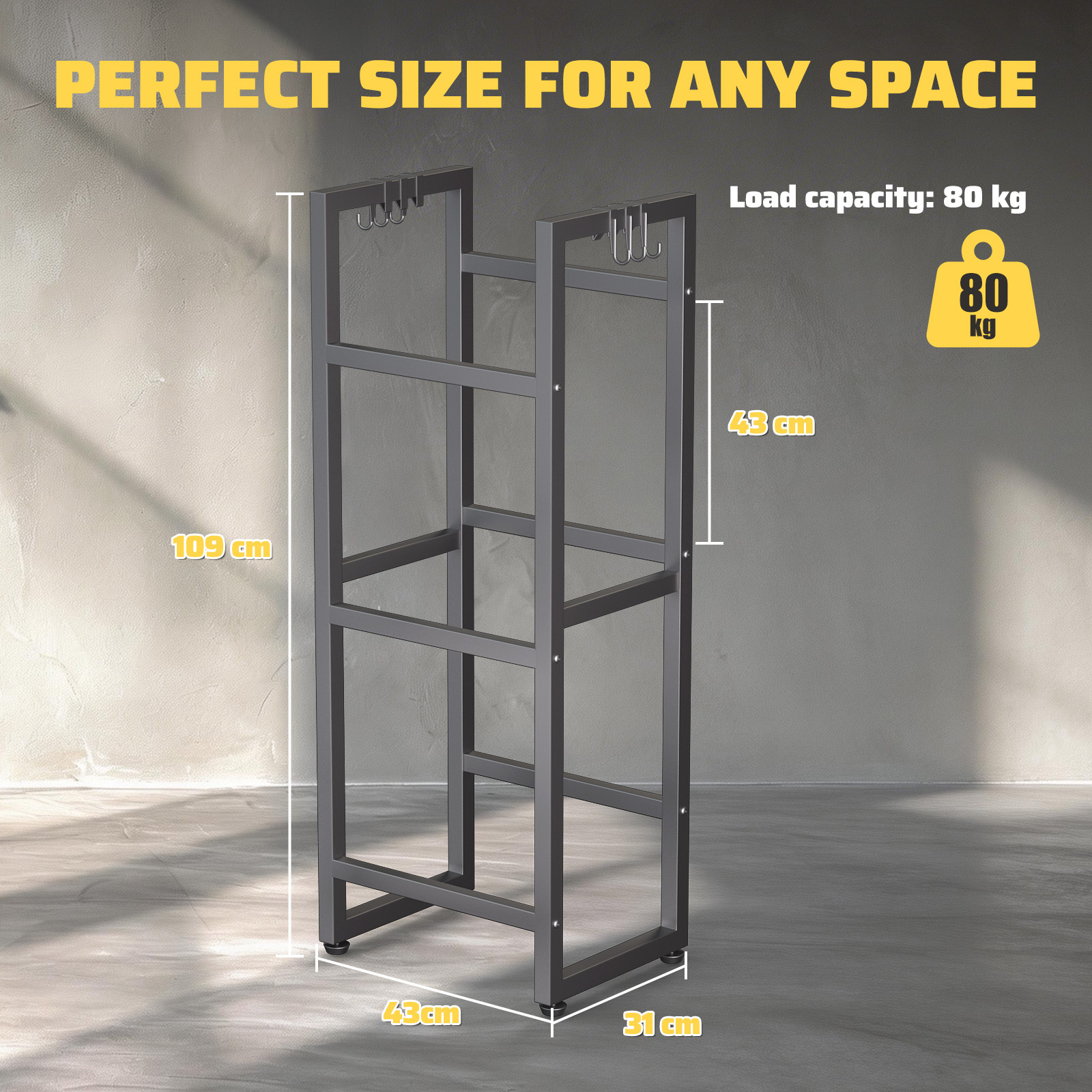 Drinks Crate Rack, 3 Tiers, Holds 3 Crates, Heavy-duty, Steel, Drinks Rack, Black, Utility Racks