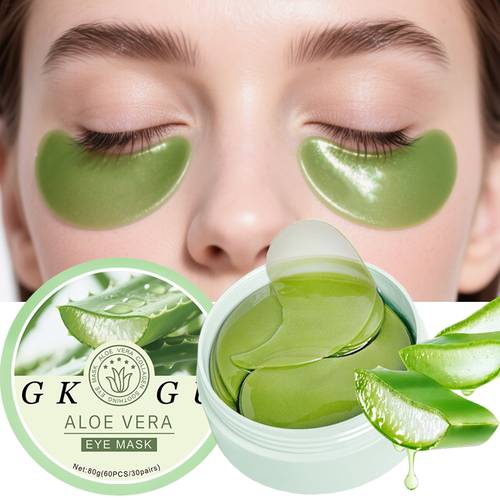 60pcs aloe vera and collagen eye serum cream under eye patches moisturizing tightens under eye patches eye mask patches after use look making the light beige look firm smooth eye beige mask