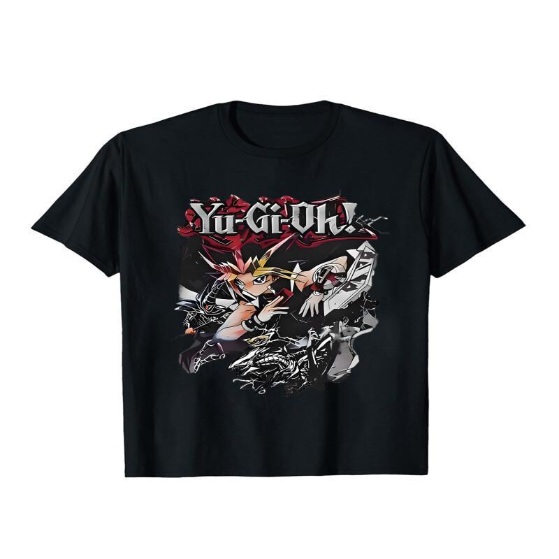 

1pc Yugioh Vintage Graphic Tee For Men - 100% Cotton, Round Neck, Short Sleeve, Breathable & Comfortable, , Casual T-shirt With Embroidered Detail