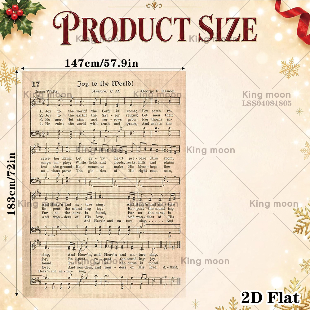 TEMU 2d Flat, 2d Flat - 2d Flat, 2d Flat - 2d Flat Banner, 1pc Retro Christmas Score Background Cloth, Christmas Old Score Printed Hanging Banner,