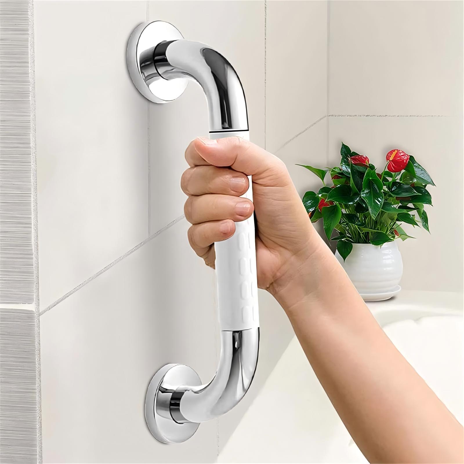 Bathroom Grab Bar 40cm, 304 Stainless Steel Bathtub Handle Shower Handle - Safe And Practical With Non-slipping Design - Space- And Practical - Ideal For Bathtubs, Toilets, Bathroom, Grab Rail