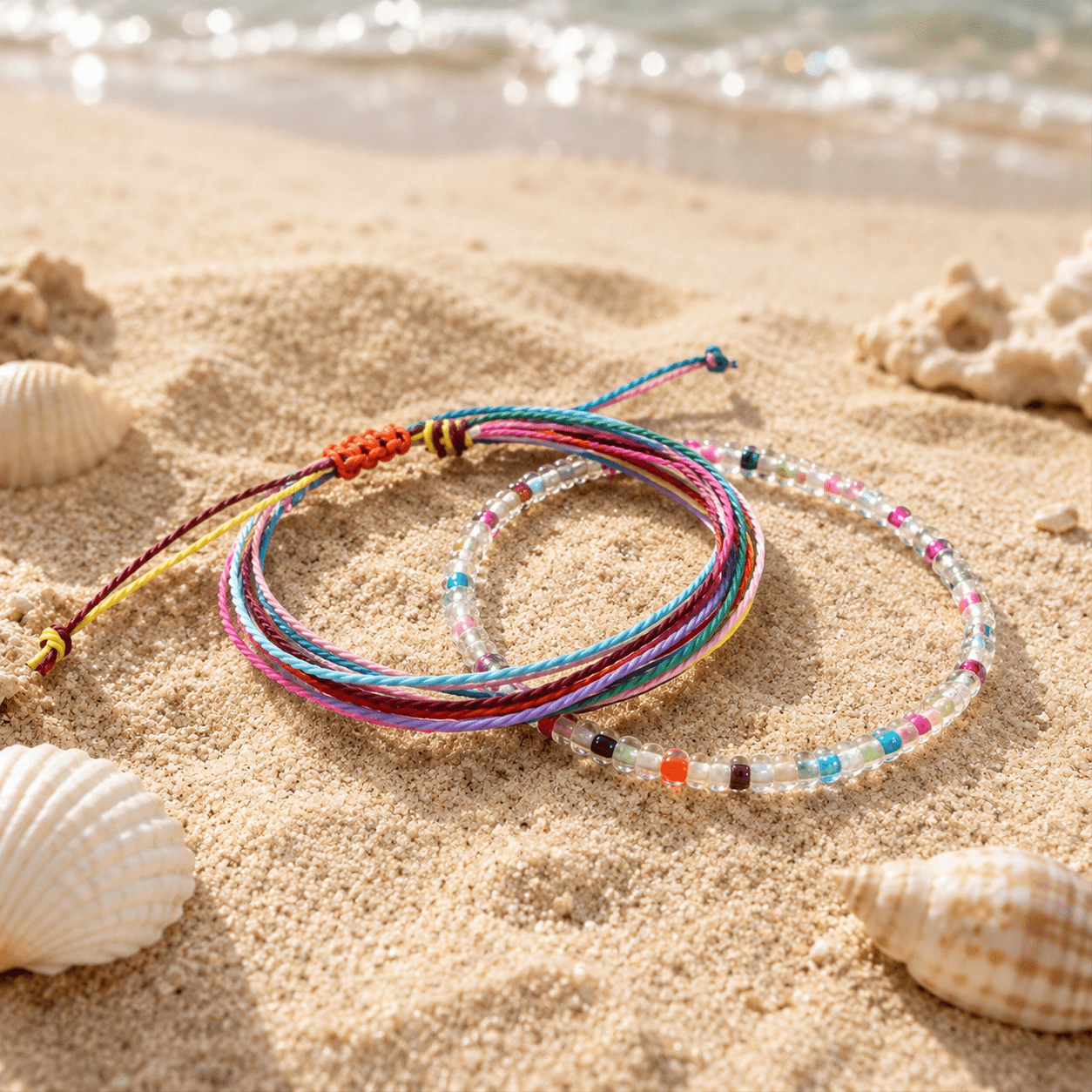 2pc Vintage-Inspired Bohemian Summer Bracelet Set