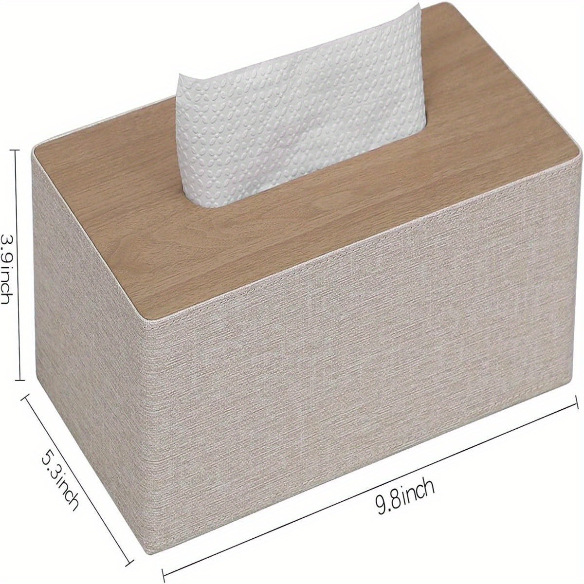 modern rectangular tissue box cover with magnetic closure - beige pu leather bathroom organizer, high quality dustproof storage cabinet holder for dresser, fits 9.8”l x 5.3”w x 4.3”h tissues - compatible with  //napkins - easy-  &   in beige, brown, black, white, gray, navy blue, light green, pink, purple, orange, red, yellow, and more, tissue holder bathroom Product details 8