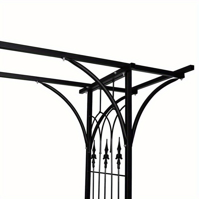 Extra   Arch with Sturdy Black Frame - 200x52x204cm Tall & Wide Design for Climbing Vines, Roses, Ivy - Outdoor Yard & Garden Structure for Privacy Screens, Decorative Plant Support - Durable Construction for Climbing Plants &  