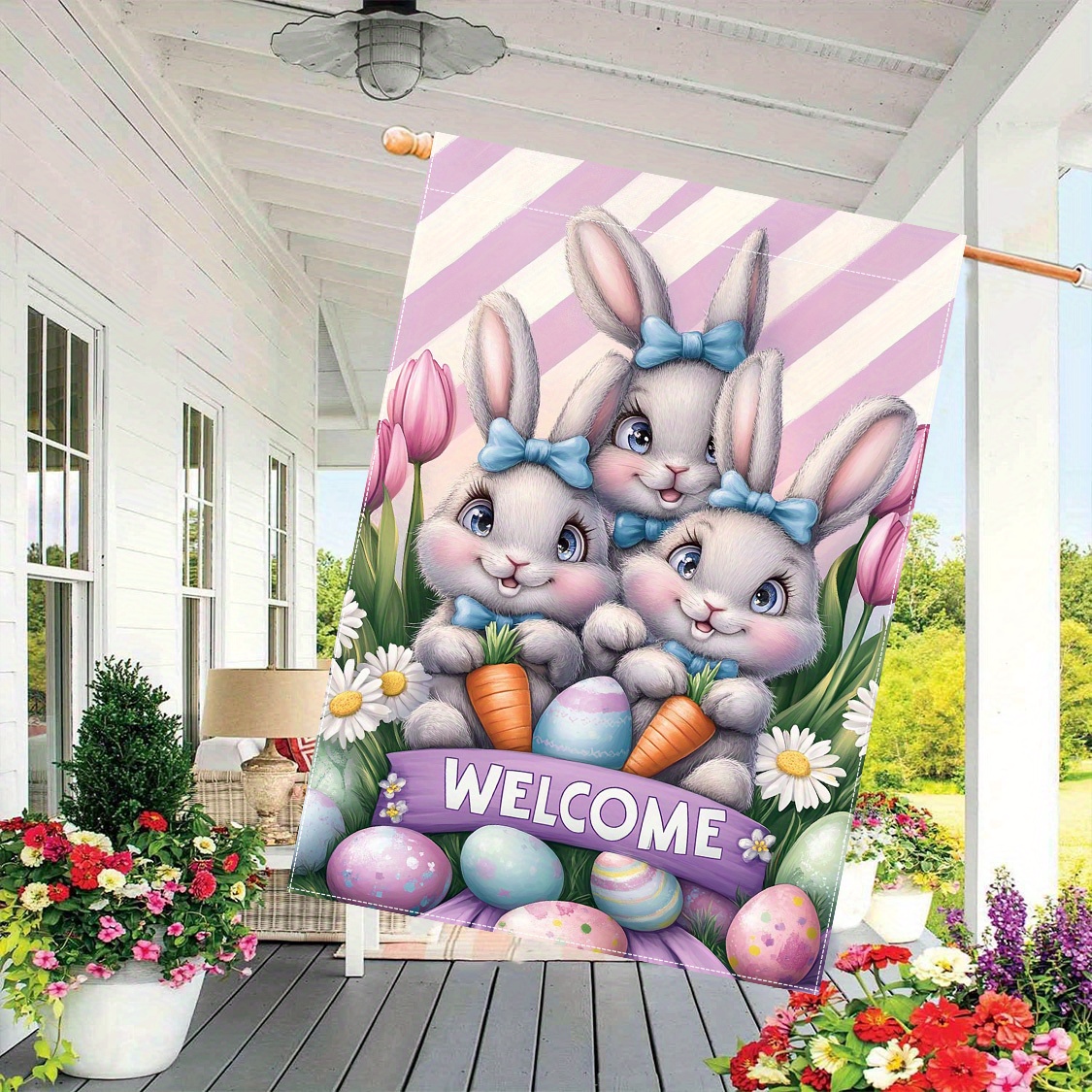 

Easter - 28x40 Double- Polyester Easter Tulips, , And - & Decoration - No Needed