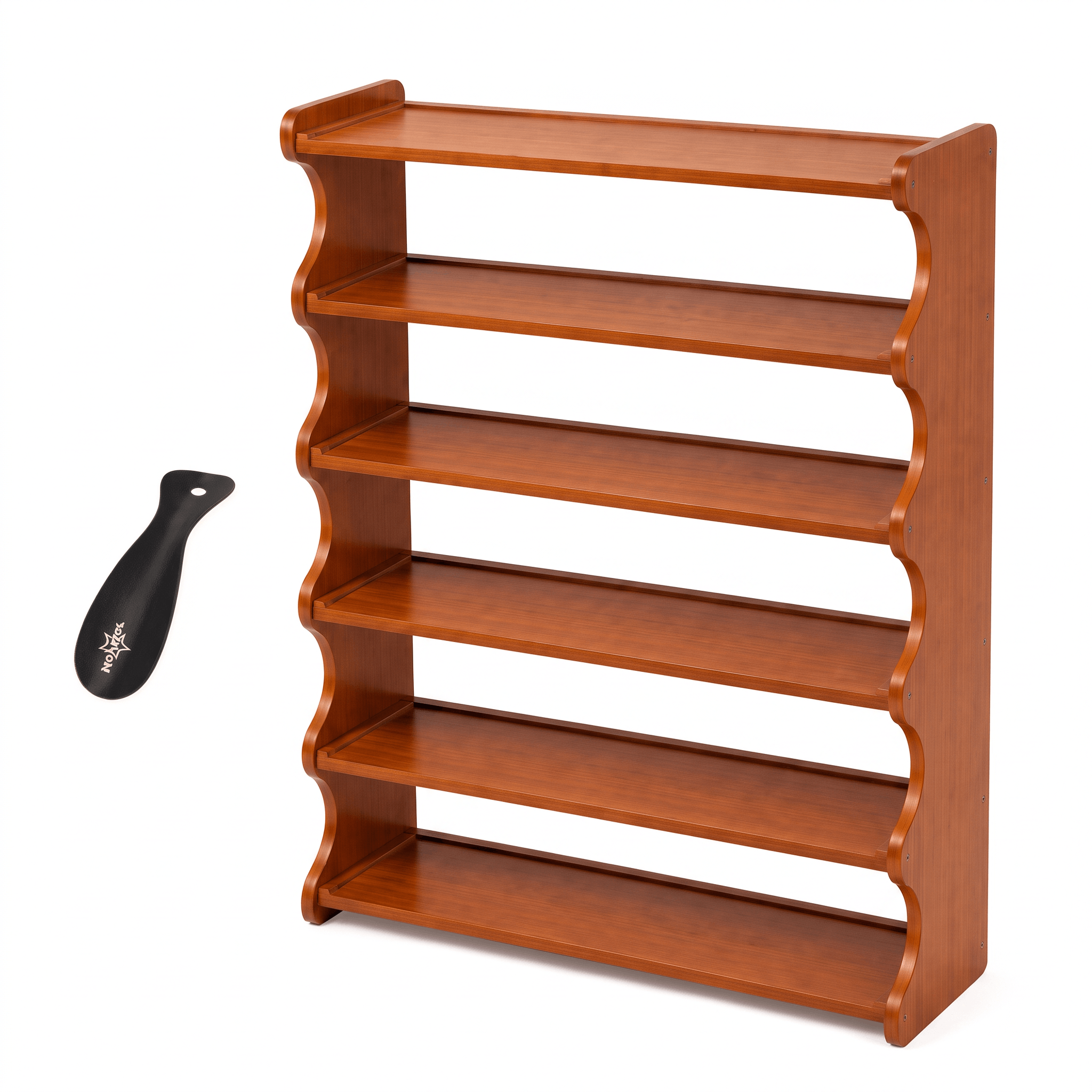 TEMU A [bamboo Shoe Rack] Christmas Gift Bamboo Shoe Rack | Wood Grain Finish Shoe Storage Rack, Can Hold 6/15/24 Pairs, Easy To Assemble,