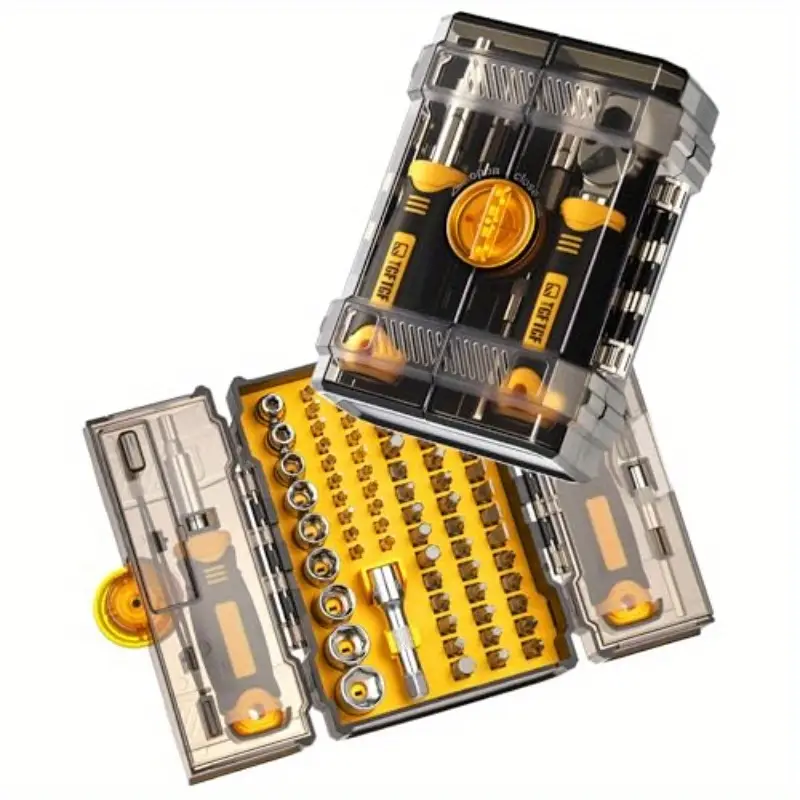 78pcs heavy-duty ratcheting screwdriver & socket wrench set with magnetic tips, ratchet mechanism, double-layer case - tool kit for automotive, electronics, bike, computer, home, professional & diy repairs - no power required, durable construction for mechanics, hobbyists, diyers, computer maintenance, bike repair, portable , precision tools, sturdy mechanism, sockets, hand tool collection, ideal birthday gift, precision screwdriver set, tool set Product details 0
