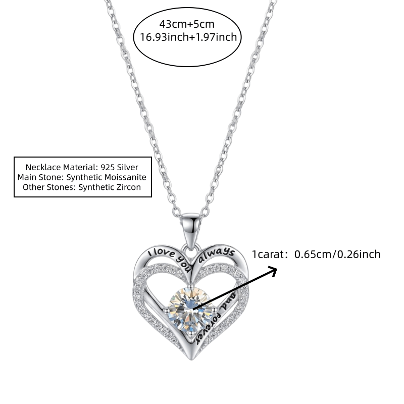 925 Silver Moissanite Necklace — Minimalist Design