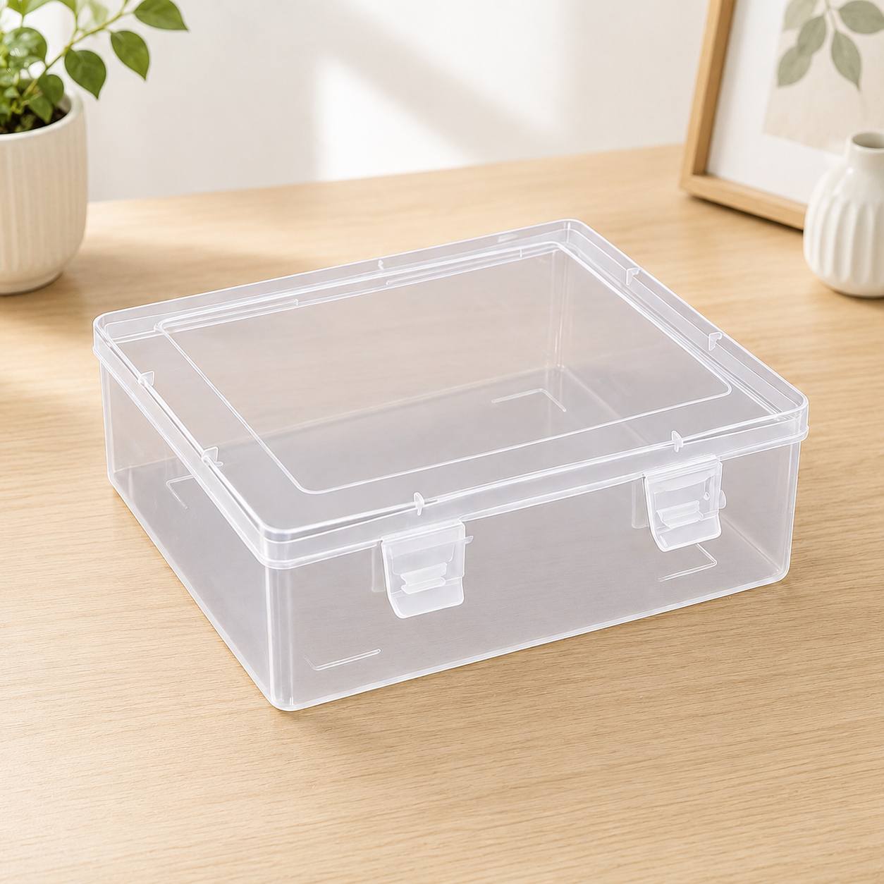TEMU Transparent Marker Storage Box With Lid, Square Double Organizer, Suitable For Art Supplies, Colored Pencils, Oil-based Markers, And Desktop