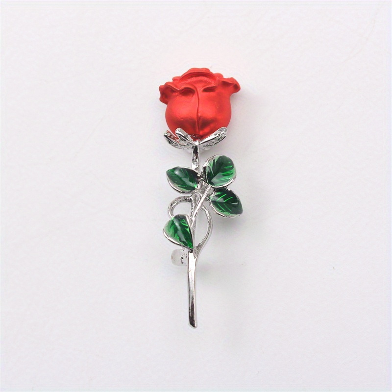 E-shop 1 Stück stilvolle und elegante rote Rosenbrosche, für hochwertige Kleidung, Kragenstecker und Ölperlen-Corsage