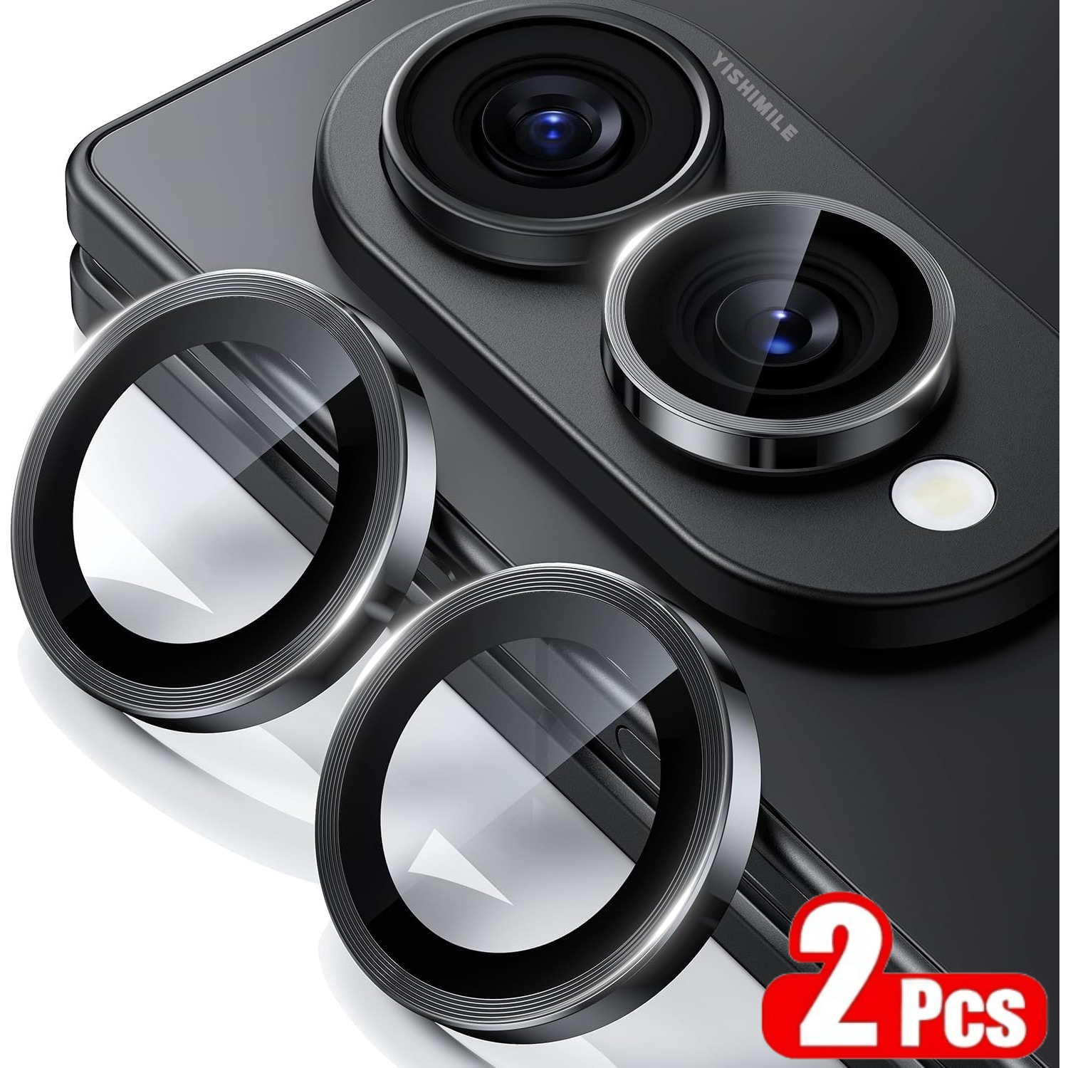 TEMU 2pcs Camera Lens Protector Case Cover For For Galaxy Z Fold 8 - Anti-reflective | Ultra Hd , Scratch Protection, Real Metal Glass Lens Shield,