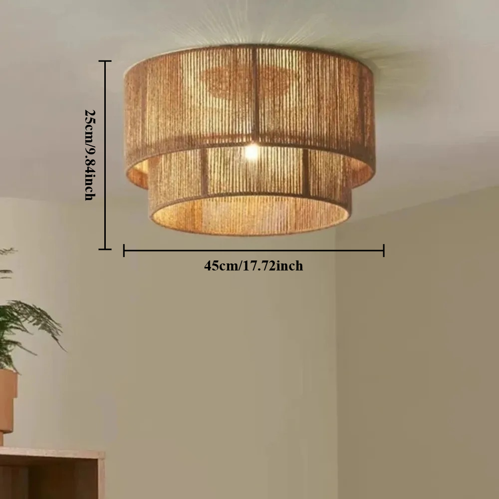Image of Retro Japanese-style Rattan Pendant Light Shade 45cm - Hand-woven Pendant Light Shade, Suitable For Lighting Replacement In Bars, Tea Rooms, Hotel Lobbies, And Zen Restaurants. (lampshade )
