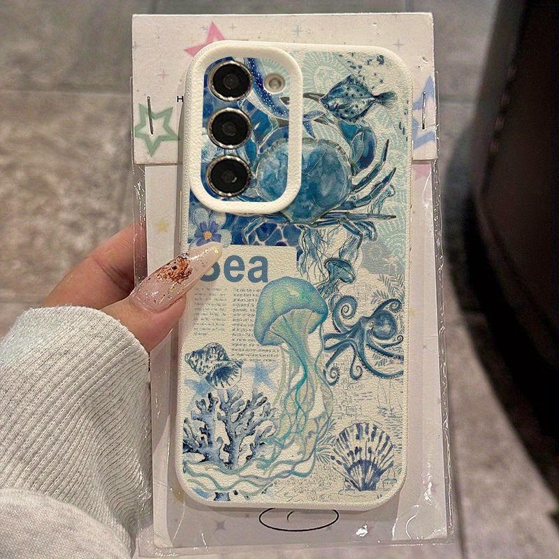 Etui za telefon - Kolaž morskega življenja za Samsung Galaxy S23, kompatibilen s S22/S24/S21 Ultra/S20/A31/A32/A55/A72/A52S/A34/S23 Ultra/S10,
