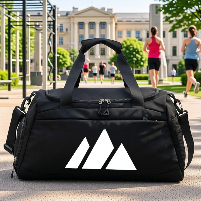 TEMU 1pc Mountain Print Gym Tote Bag, Sports Duffel Bag, Large Capacity Travel Bag, Sturdy Handle, High-quality Fabric, Wet And Dry Separation Design