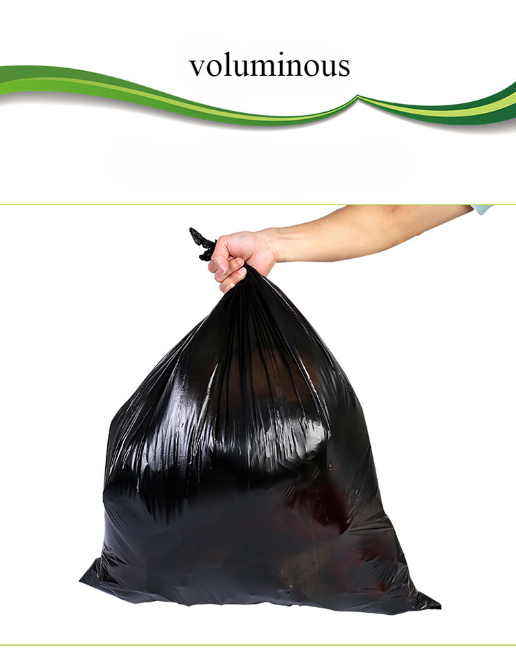 black large garbage bag thick flat mouth plastic bag property hotel courtyard home garden garbage bag details 5