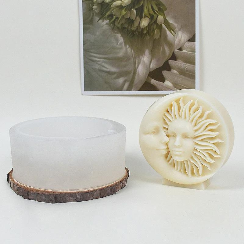 TEMU 1pc Moon And Candle Silicone Mold Diy Face Plaster Ornament Mold