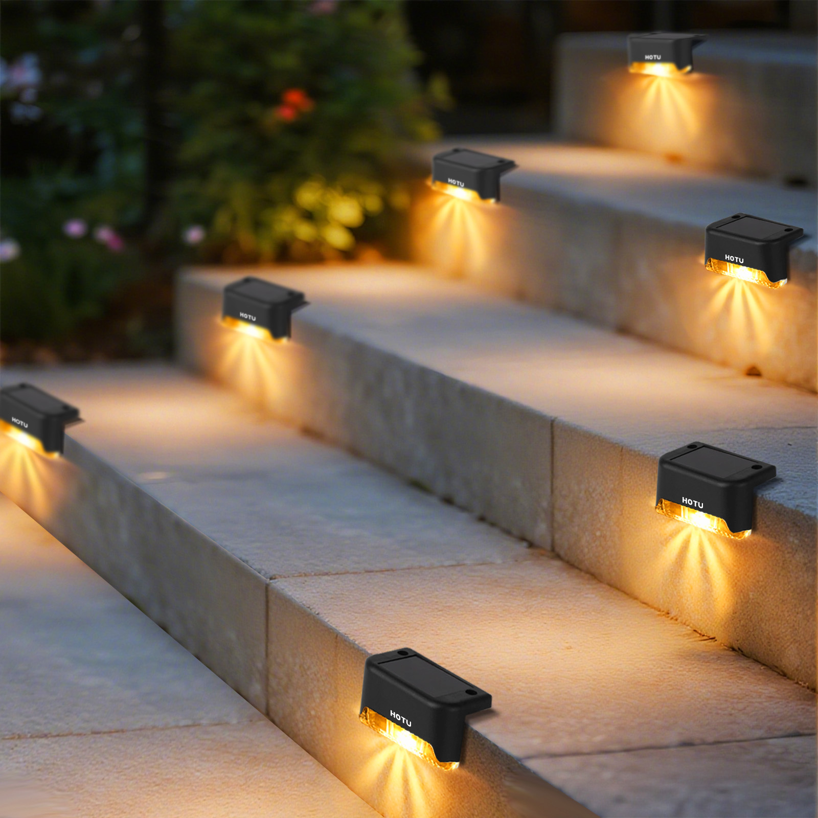 Image of 16pcs Solar Deck Lights Kit Outdoor, Ipx4 Solar Step Lights, Led Solar Lights For Outdoor Stairs, Step, Fence, Yard, Patio, Railing, Garden And Pathway And More