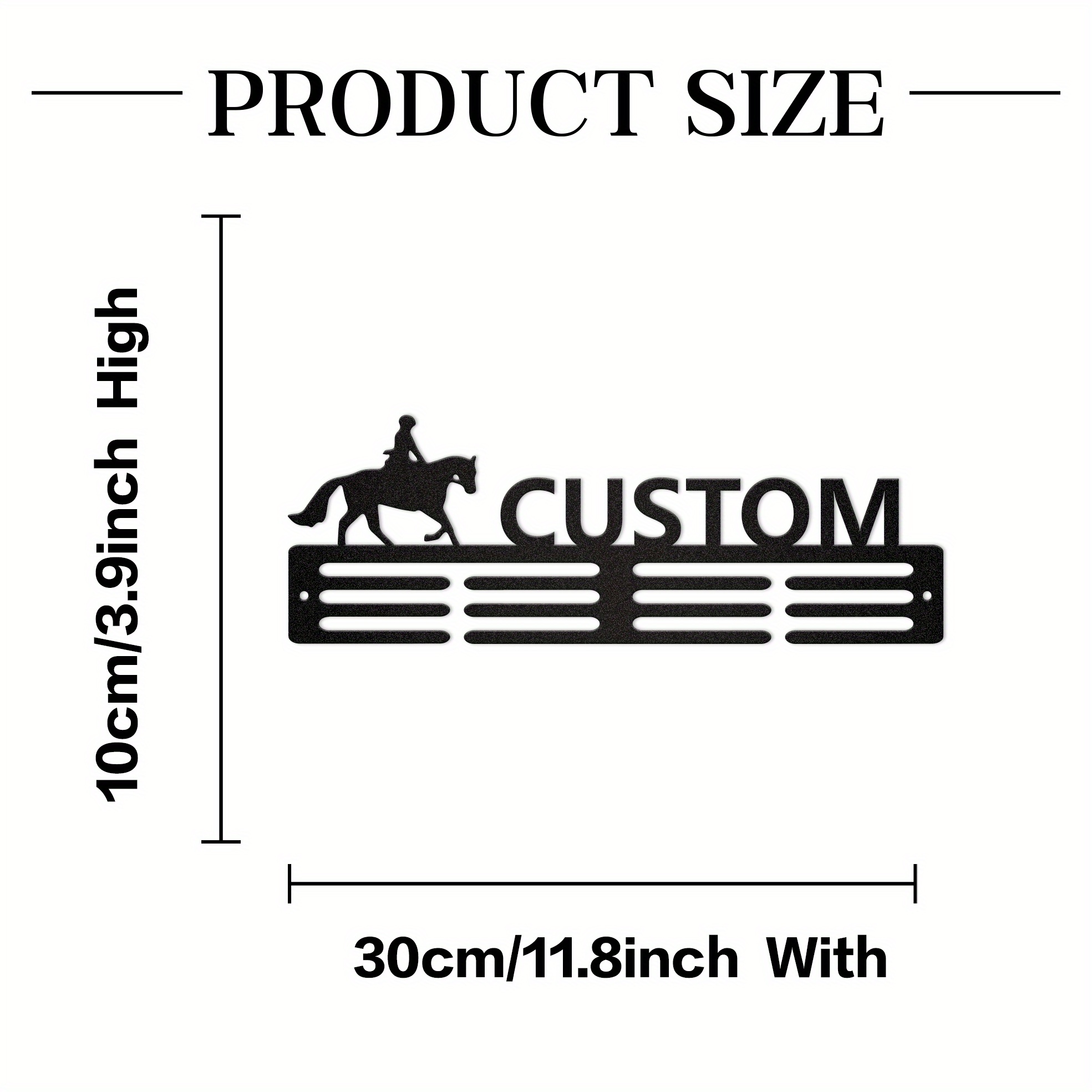 TEMU Horse Custom Name Medal Hanger Monogram - 12 Rings For Medals And Ribbons, Medal Display, Sports Medals, Kids Room Sports Decor