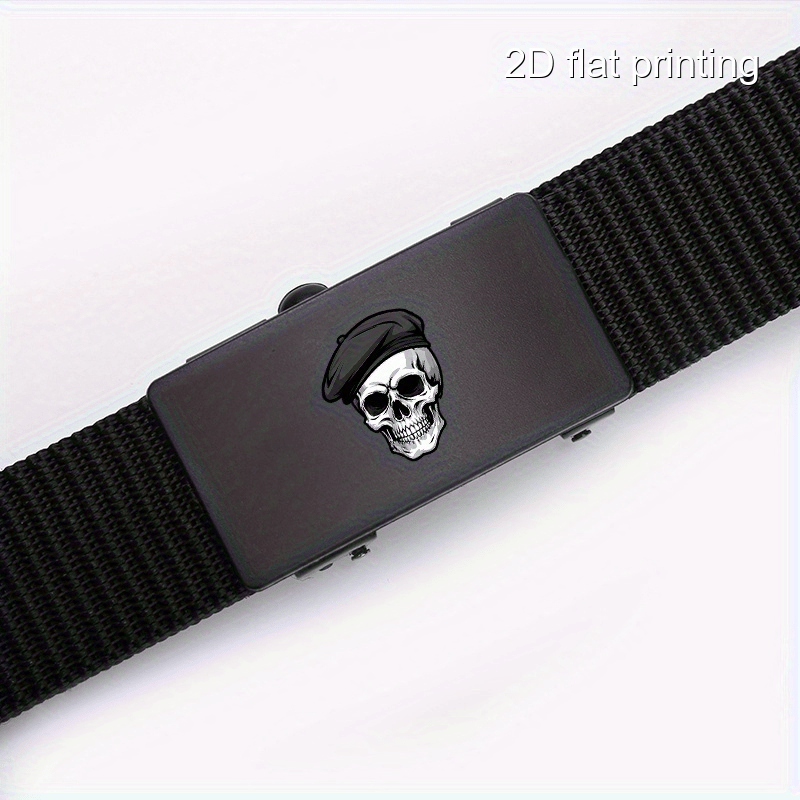 Men's Paris Skull Pattern Automatic Buckle Belt