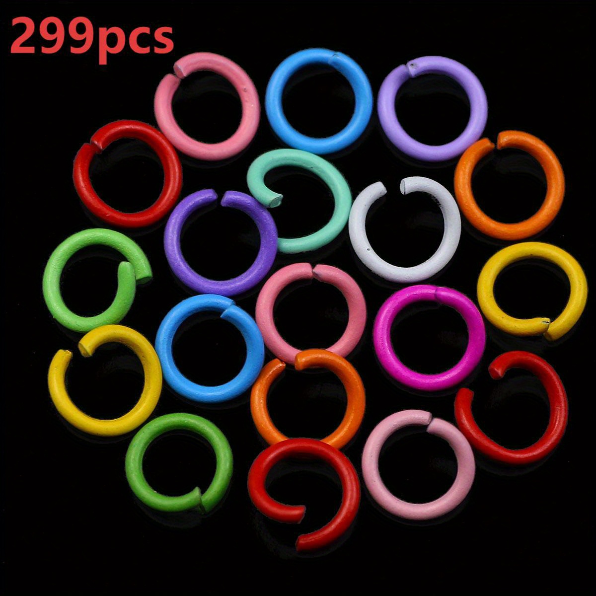 TEMU 8 mm, 99/199/299 pièces, Anneaux en métal peints à l'émail, et éclatantes résistantes à la décoloration, Fermoirs classiques vintage lisses et