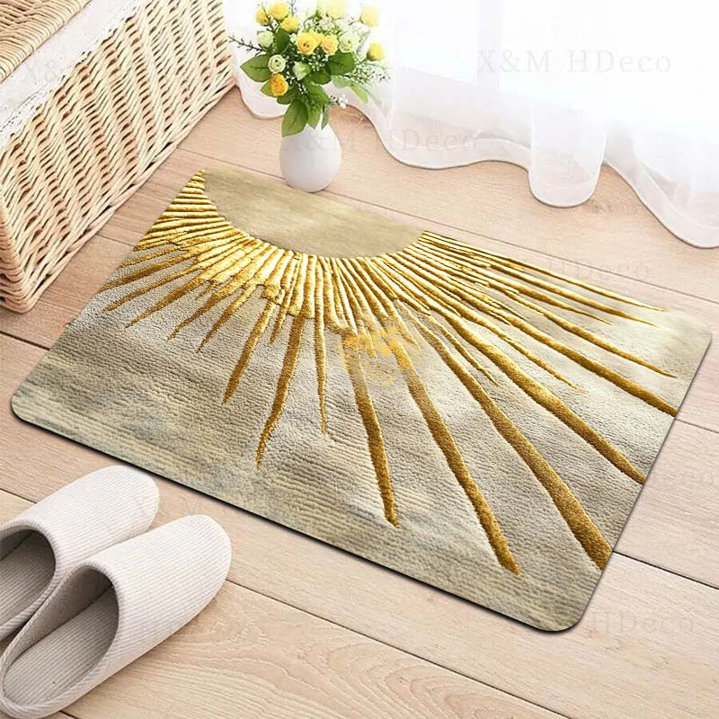 

1pc Design Door Mat - Soft Sponge Indoor Rug, Machine Washable Polyester With Pvc Backing, Decorative Carpet For Kitchen, Laundry, Bathroom, Living Room, Bedroom - Rectangular Entrance Mat